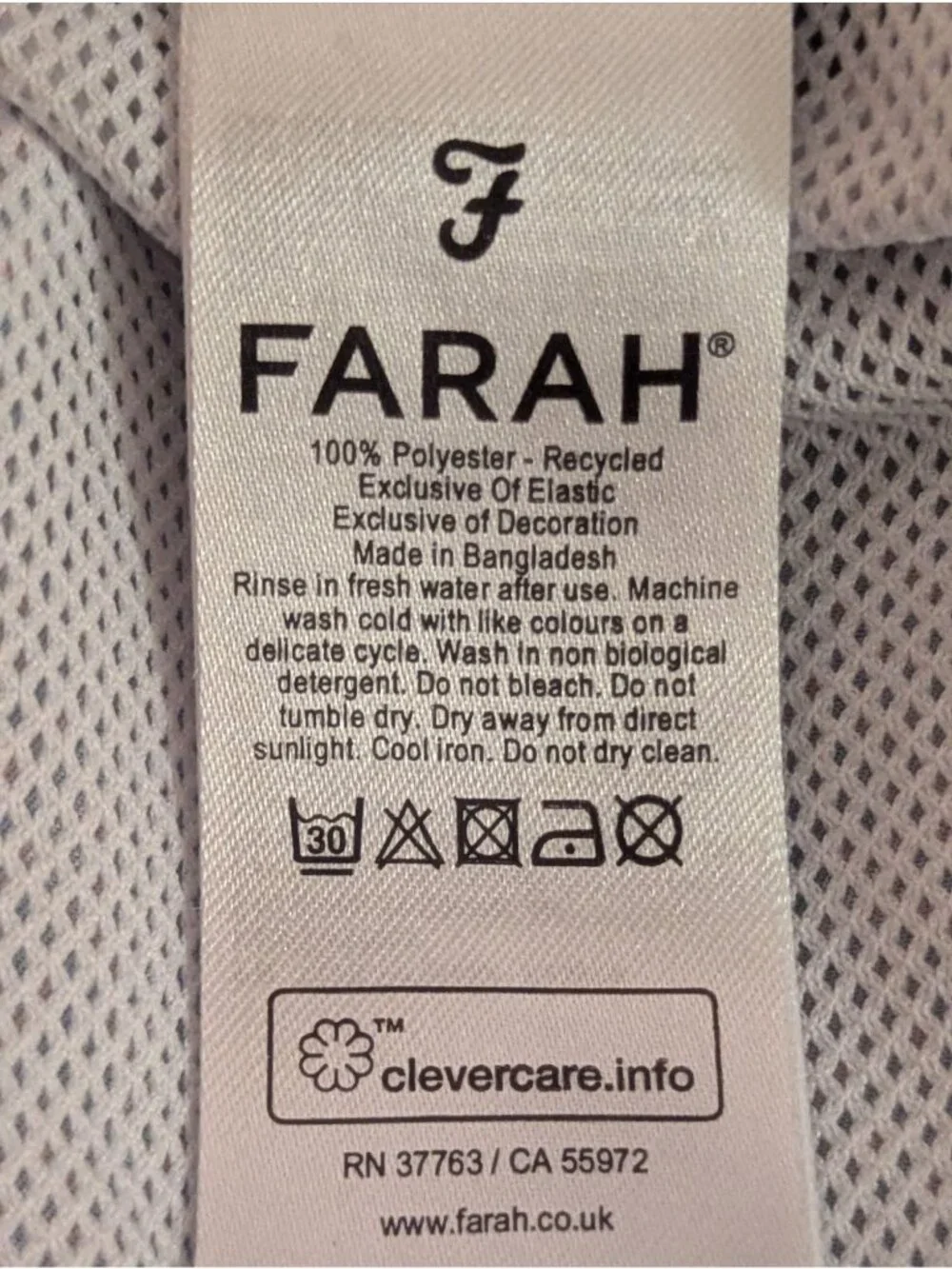 Farah Mens Blue & Red Printed Recycled Fabric Swim Shorts Size Medium